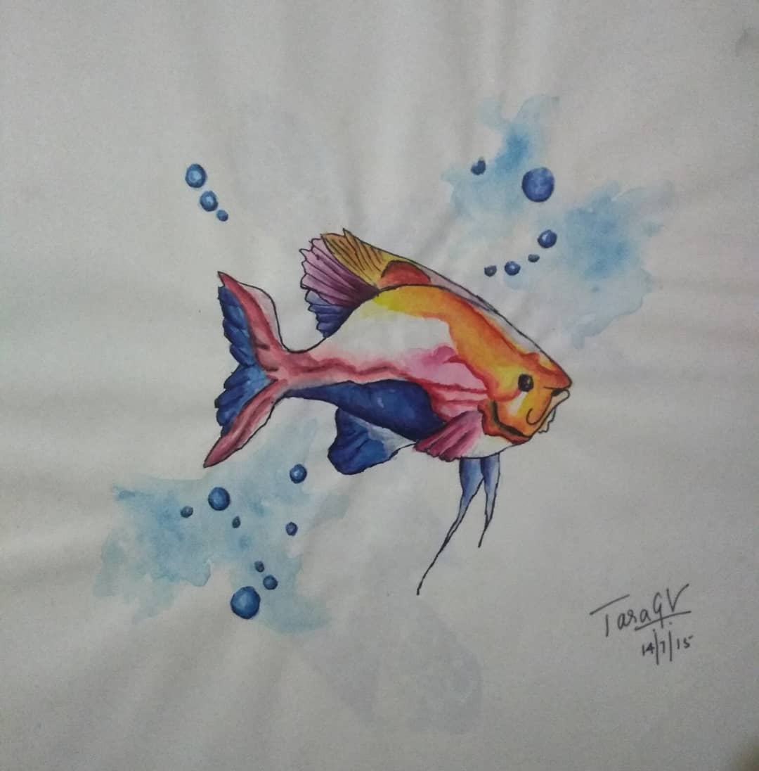 Watercolor painting of a fish
