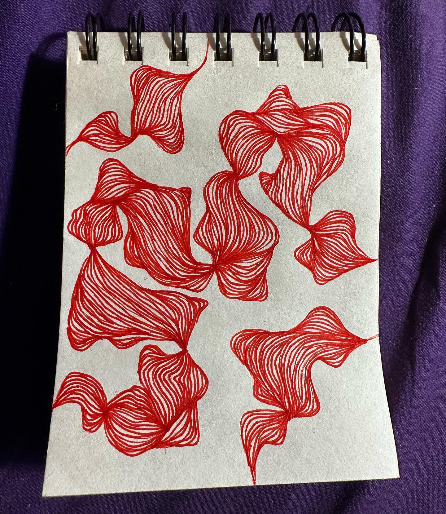 Flowy red lines