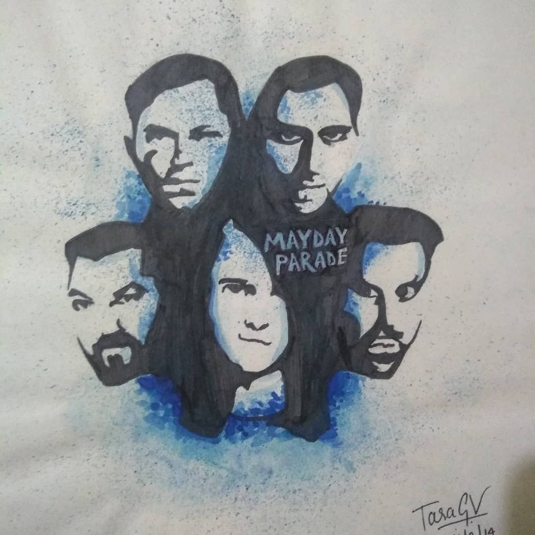 A sketch of my favorite band from high school, Mayday Parade